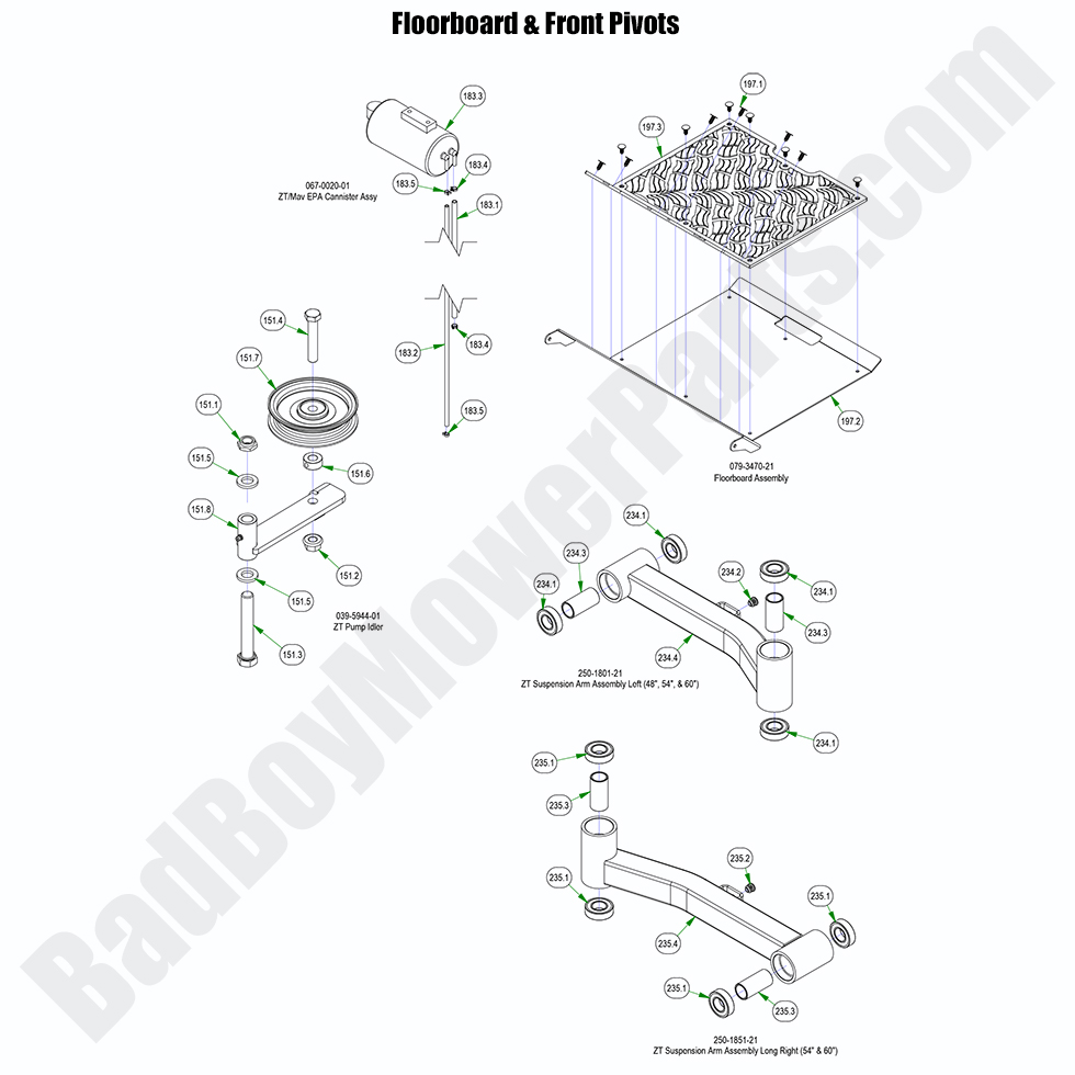 3089 - Bad Boy Mower Parts Lookup > 2023 > ZT Elite Limited > Floorboard & Front Pivots